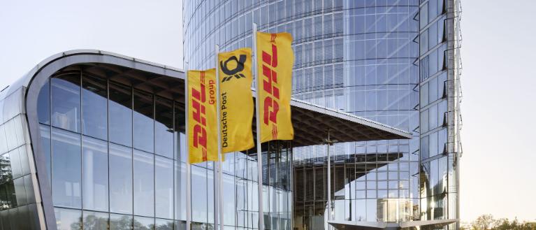 Flags in front of the Group's headquarters